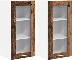 vidaXL Κρεμαστό ντουλάπι 2 pcs Παλιό ξύλο Επεξεργασμένο Ξύλο