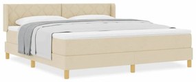 vidaXL Κρεβάτι με Ελατήρια με στρώμα Κρεμ 180 x 200 cm ύφασμα