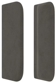 Κεφαλάρι με Πτερύγια Σκούρο Γκρι 163x16x78/88 εκ. Βελούδινο - Γκρι