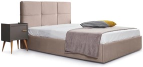 Επενδυμένο Κρεβάτι Manhattan-Mocca-150 x 200-Χωρίς μηχανισμό ανύψωσης