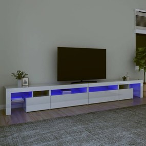 Έπιπλο Τηλεόρασης με LED Γυαλιστερό Λευκό 290x36,5x40 εκ. - Λευκό