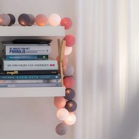 Beelights Γιρλάντα Ωφέλιμων 2.4m Με 20 Βαμβακερές Χειροποίητες Μπαλίτσες Roses