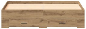 vidaXL Κρεβάτι με Συρτάρια με συρτάρι artisan δρυς 135 x 190 cm