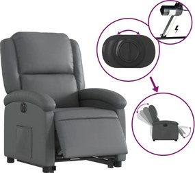 vidaXL Πολυθρόνα Ηλεκ Ανακλινόμενη με Ανύψωση Συνθετικό Δέρμα