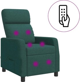 vidaXL Κάθισμα μασάζ Σκούρο Πράσινο Ύφασμα