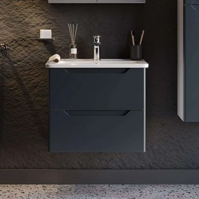 Έπιπλο Μπάνιου Πάγκος Με Νιπτήρα Perla S3BPERL060AN 60x46x53cm Anthracite Ceranic,Mdf