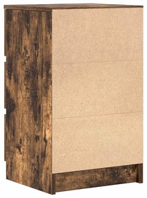 Κομοδίνο με 3 συρτάρια Καπνιστή δρυς 39x35x65 εκ. 861345
