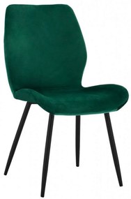 Καρέκλα Klay HM8730.03 49X62,5X87cm Forest Green-Black Σετ 2τμχ Βελούδο, Μέταλλο