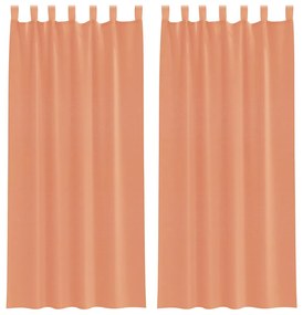 vidaXL Κουρτίνες Voile με βρόχους 2 τεμάχια Τερακότα 140x225 cm