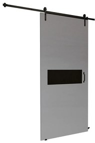 Συρόμενες πόρτες Dover 157, 35 kg, Ανθρακί, Μαύρο, Πλαστικοποιημένη μοριοσανίδα, Γκρι, Αλουμίνιο | Epipla1.gr