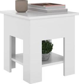 vidaXL Τραπεζάκι Σαλονιού Γυαλ. Λευκό 40x40x42 εκ. Επεξεργ. Ξύλο