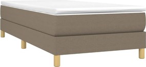 vidaXL Κρεβάτι Boxspring με Στρώμα Taupe 90x200 εκ. Υφασμάτινο