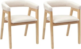 vidaXL Καρέκλες φαγητού 2 pcs Φυσικό 54 x 57 x 73 εκ