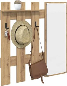 vidaXL Τοίχου Κρεμάστρα Artisan Oak 100 x 10 x 100 εκ.