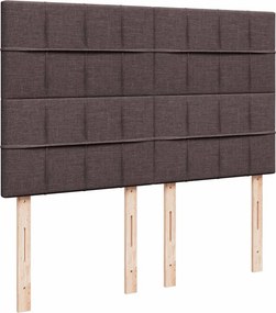 vidaXL Κρεβάτι Boxspring με Στρώμα Σκούρο Καφέ 140x190 εκ. Υφασμάτινο