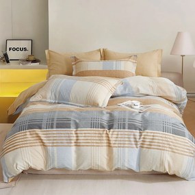Παπλωματοθήκη Catana (Σετ 3τμχ) Beige-Grey Ρυθμός Υπέρδιπλo 220x250cm 100% Βαμβακοσατέν