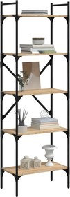 vidaXL Βιβλιοθήκη 5 Επιπέδων Sonoma Δρυς 56x31,5x174 εκ. Επεξ. Ξύλο