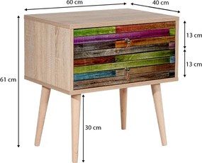 Κομοδίνο Soho Megapap χρώμα sonoma 60x40x61εκ.