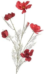 Διακοσμητικό Λουλούδι-Κλαδί 3-85-084-0055 Υ80 Red Inart Ύφασμα