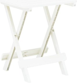 vidaXL Τραπέζι Κήπου Πτυσσόμενο Λευκό 45 x 43 x 50 εκ. Πλαστικό