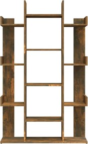 vidaXL Βιβλιοθήκη Καπνιστή Δρυς 86x25,5x140 εκ. από Επεξεργασμένο Ξύλο