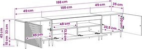 vidaXL 3 Τεμάχια LED Τηλεοπτική Ντουλάπα Artisan Δρυς