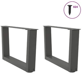 vidaXL Πόδια Τραπεζιού Σαλονιού Σχήματος V 2 τεμ. Ανθρακί 50x(30-31,3) εκ. Ατσάλι
