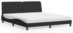 vidaXL Κρεβάτι με Στρώμα Μαύρο 180x200 εκ. Βελούδινο