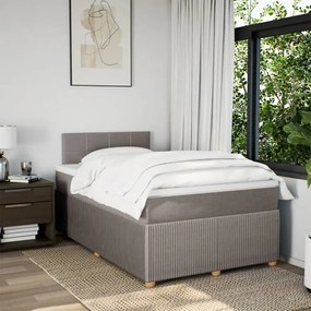 vidaXL Κρεβάτι Boxspring με Στρώμα Taupe 120x200 εκ. Υφασμάτινο