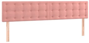 vidaXL Κρεβάτι Boxspring με Στρώμα Ροζ 160x200 εκ. Βελούδινο