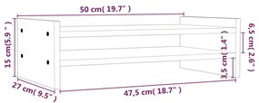 Βάση Οθόνης Γκρι 50 x 27 x 15 εκ. από Μασίφ Ξύλο Πεύκου - Γκρι