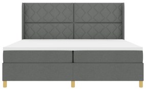 vidaXL Κρεβάτι Box Spring με στρώμα Σκούρο Γκρι 200x200 εκ Υφάσμα