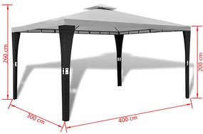 Κιόσκι με Σκίαστρο Λευκό Κρεμ 3 x 4 μ. - Κρεμ