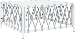 vidaXL Σαλόνι Κήπου Σετ 3 τεμ. Λευκό από Ατσάλι με Μαξιλάρια