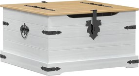 vidaXL storage box με ράφι Λευκό 78 x 78 x 45 εκ. Στερεά ξυλεία πεύκου