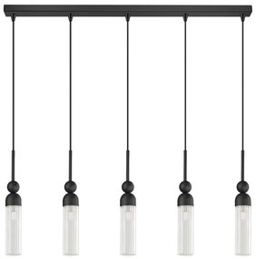 Φωτιστικό Οροφής - Ράγα 01480.12B 5xG9 100cm Black Luma