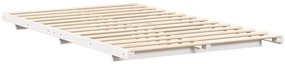 vidaXL Κρεβάτι δαπέδου Λευκό 120 x 200 cm Μασίφ ξύλο πεύκου