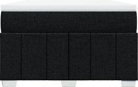 vidaXL Κρεβάτι Boxspring με Στρώμα Μαύρο 120x190 εκ. Υφασμάτινο