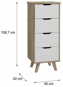Σιφονιέρα Vankka Eik 45 x 42 x 108 cm 45 x 108,7 x 42 cm