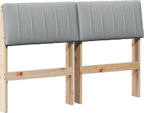 vidaXL Ταπετσαρισμένο κεφαλάρι Ανοιχτό γκρι 120 cm