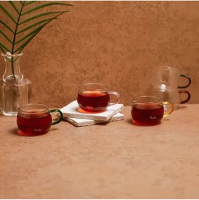 Stewehome Σετ 6 τεμαχίων ποτήρια από γυαλί Πολύχρωμο