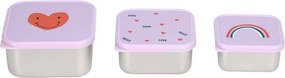 Laessig Snackbox set inox Happy Rascals Heart Red