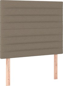 vidaXL Κρεβάτι Boxspring με Στρώμα Taupe 90x200 εκ. Υφασμάτινο