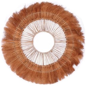 Διακοσμητικό τοίχου Ramine Inart μπανάνα ξύλο Φ70x10εκ 337-000012-337-000012-Καφέ 337-000012