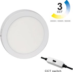 LED Πάνελ Στρογγυλό Εξωτερικό Φ21cm 3000/4000/6000K/CCT 18W Λευκό