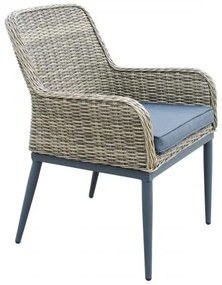 HAVANA πολυθρόνα ALU / Wicker Grey Brown Μαξιλάρι Ανθρακί 64x65x85cm Ε652