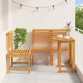 vidaXL Σετ Μπιστρό Κήπου 3 pcs Καφέ Μασίφ ξύλο ακακίας