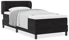 vidaXL Κρεβάτι με Στρώμα Μαύρο 90x200 εκ σε Βελούδο