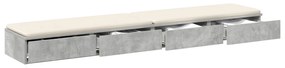 vidaXL Συρτάρια Κρεβατιού Γκρι Σκυρόδεμα 200x36,5x16,5 εκ. MDF