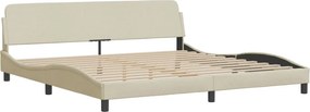 vidaXL Κρεβάτι με Στρώμα Dover Κρεμ 200x200 εκ. Υφασμάτινο